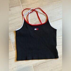 Tommy Hilfiger Black Camisole with Red and White Trim